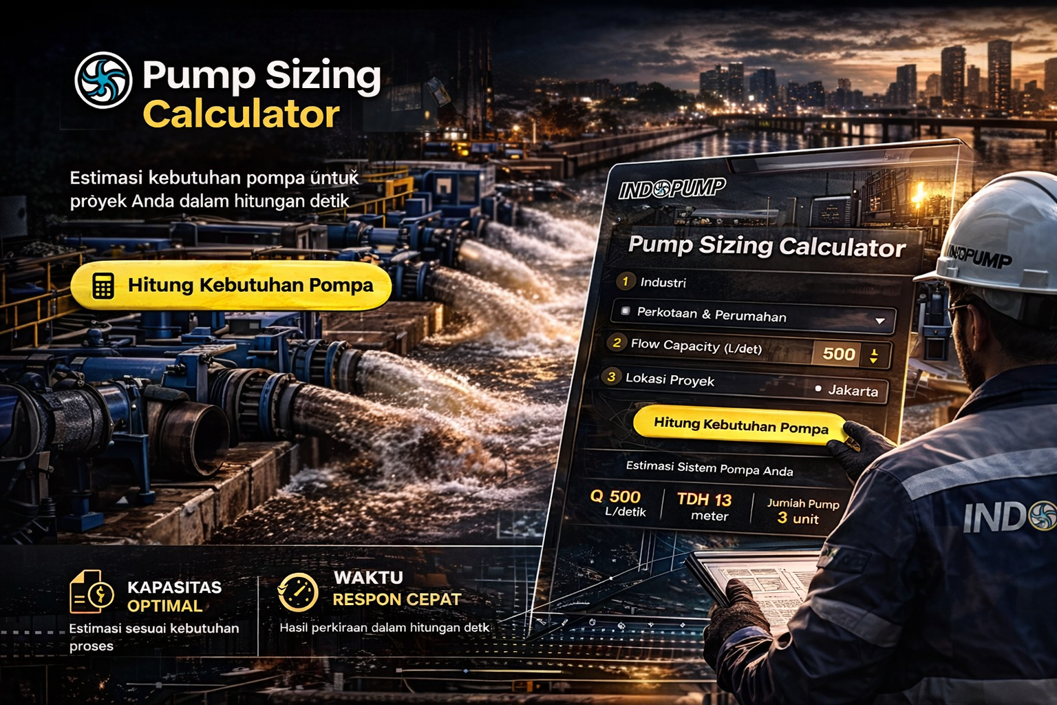 Pump Sizing Calculator — PT Indopump Lestari